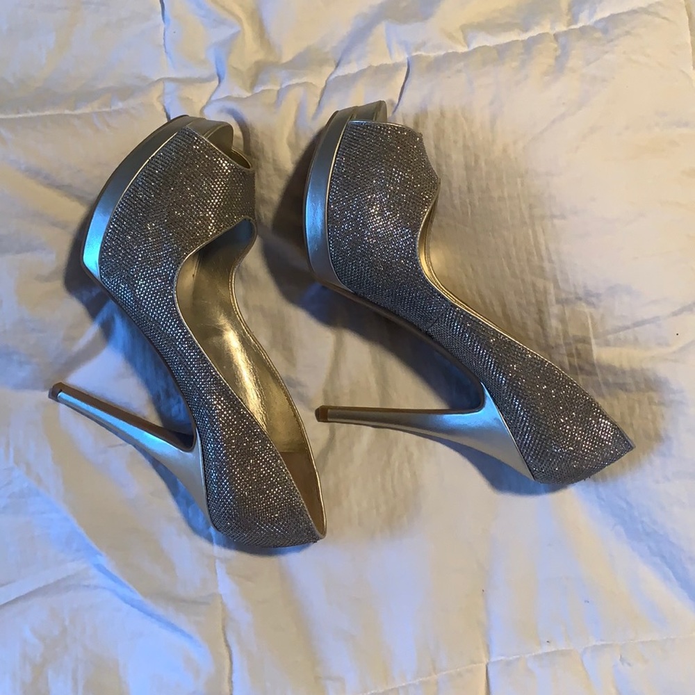 Guess Gold Open Toe High Heels